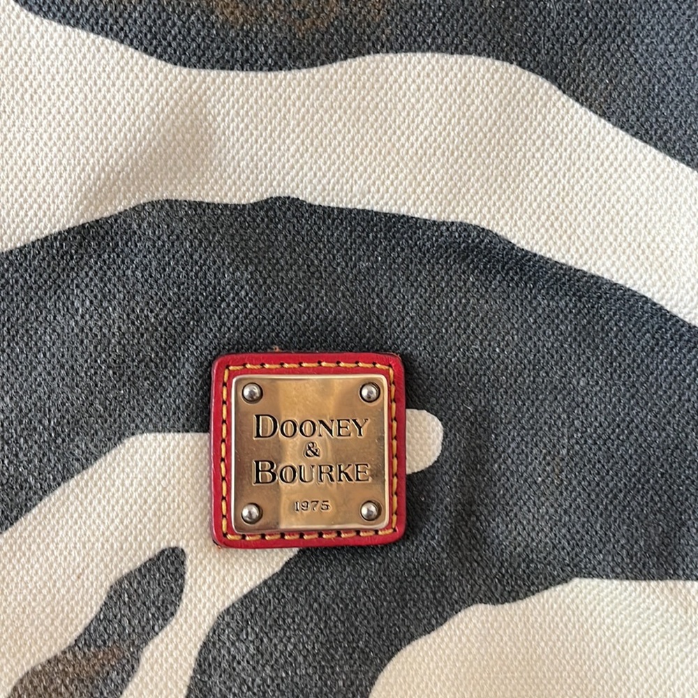 Dooney & Bourke Zebra Print Canvas And Suede Hand… - image 6